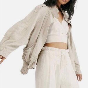 Like NEW Free People Jayde safari linen jacket